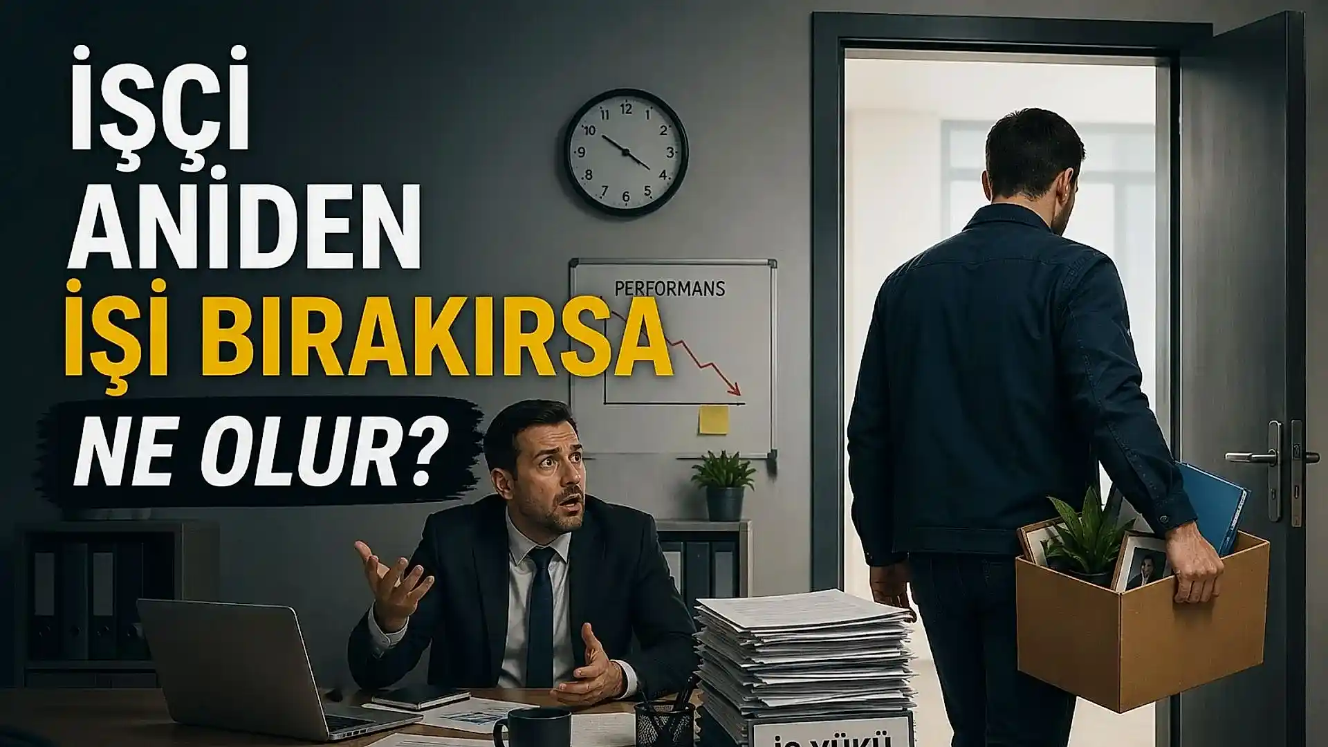 : İşçi aniden işi bırakırsa ne olur sorusunun hukuki süreçlerini anlatan rehber görseli - Avukat İstanbul.